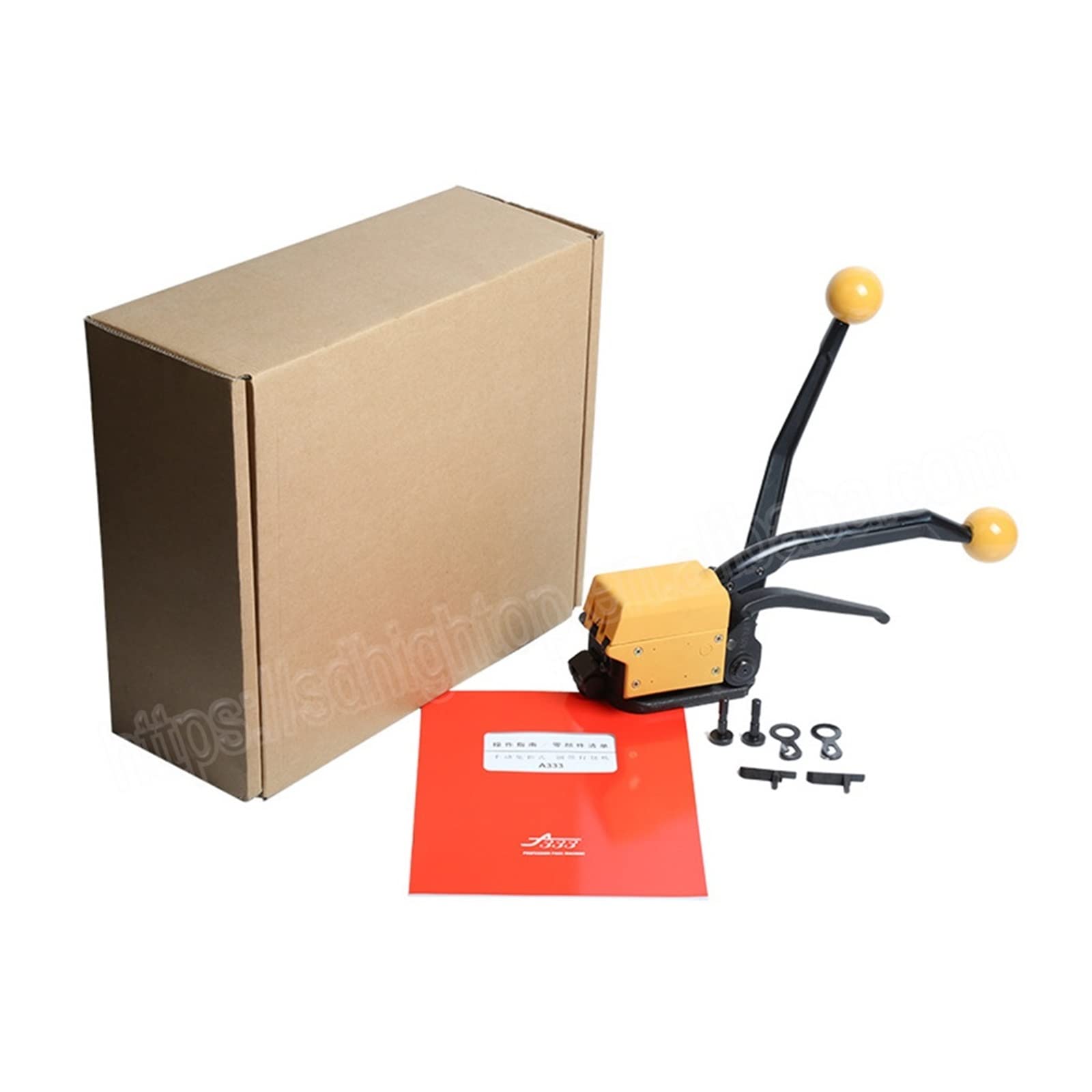 Haute précision Outil de cerclage manuel en acier A333 sans boucle Machine de cerclage en acier portable sans joint for feuillard en acier de 13/16/19 mm Avec une large gamme d'applications(13mm)