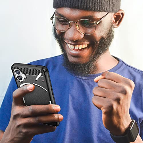 Osophter For Nothing Phone 1 Case,Nothing Phone Case With 2Pcs Screen Protector Shock-Absorption Flexible Tpu Rubber Protective Cell Phone Cover For Nothing Phone(1)-Black #TOP5