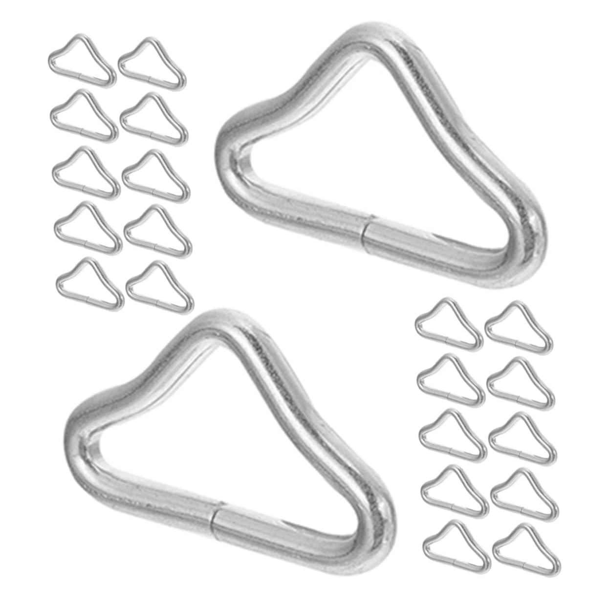 Hebilla Triangular de Trampolín 70 Piezas de Acero Galvanizado Plata | Repuesto, Instalación Sencilla, Resistente Intemperie, Anillos en V para Reparación