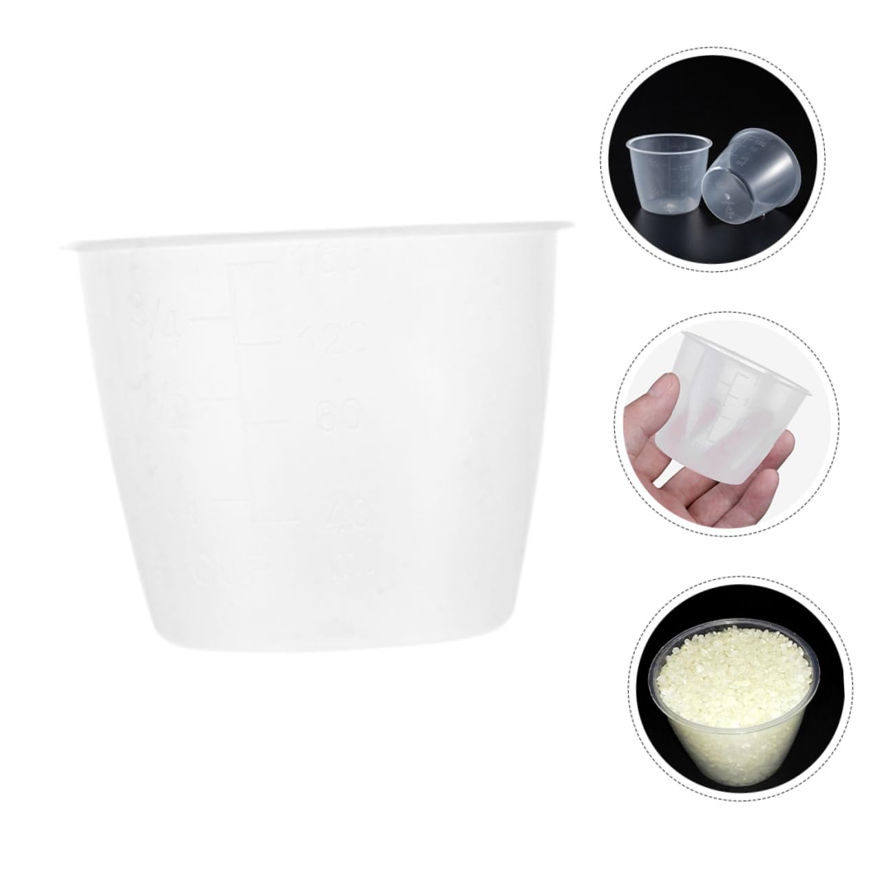 Cabilock 60 Piezas Taza Medidora para Olla Arrocera Vaso Medidor Graduado Vaso Medidor De Liquidos Vaso Medidor De Base Redonda Cucharada De Grano De Vaso Medidor De Escala Páginas