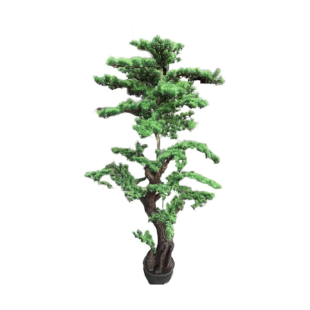 HCZKIUJY Simulation tree Evergreen Plant Decoration Green Plant Living Room Floor Plastic Luohan Welcome Guest Pine Fake Plant Large Simulation Tree
