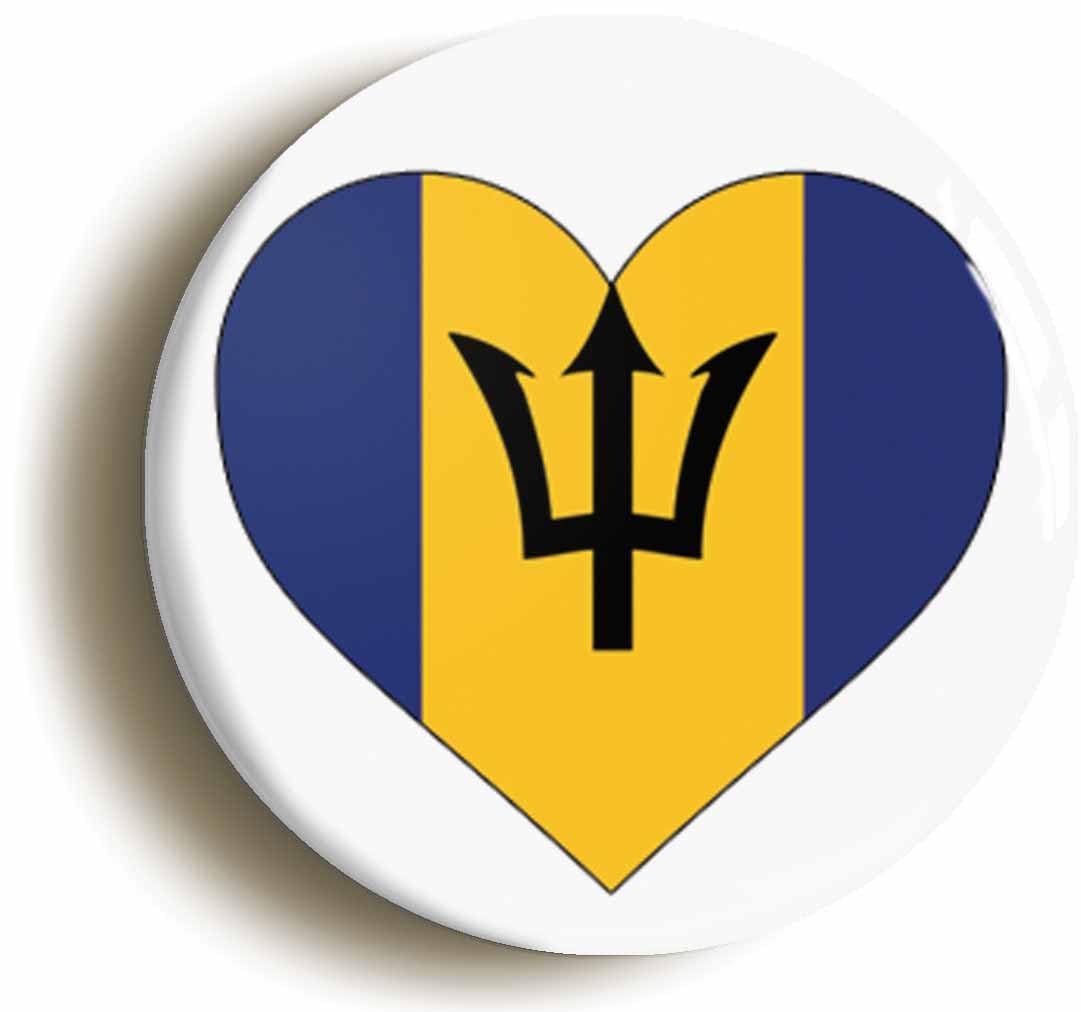 Ozorath Barbados Heart Flag Fridge Magnet