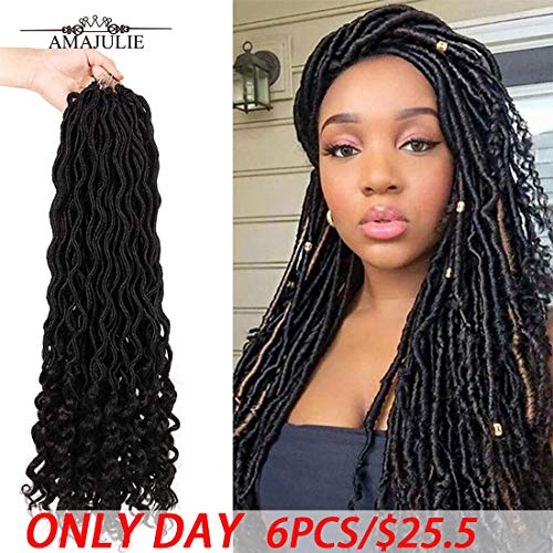 AMAJULIE 8Pcs/lot 18” Senegalese Twist Crochet Braid Hair Havana Mambo Twist Crochet Synthetic Braiding Hair Weaves 30 Strands/Bundle (1b)