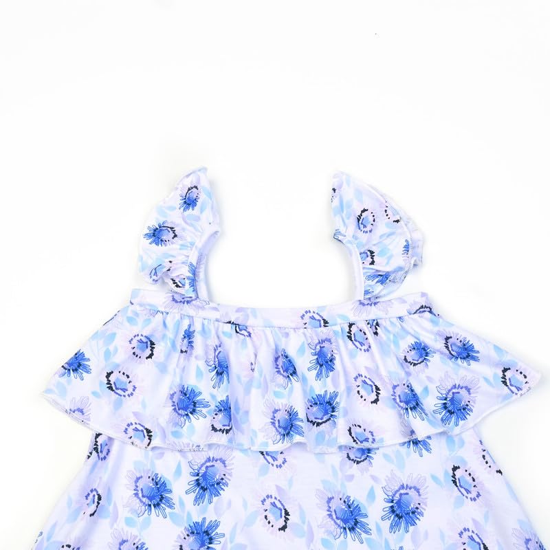 Mirawise Girls Flutter Sleeveless Dresses Tank Twirl Swing Party Dress Long Ruffle Summer Dress 6-13Y3