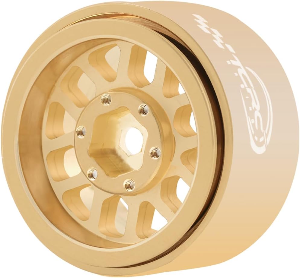 4PCS Brass Deep Dish 1.0 Inch Beadlock Wheels Hubs for 1/24 Axial SCX24 TRX4M FCX24 Redcat Ascent-18 HPI Venture18 1/18 RC Crawler Car Upgrade Parts