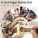 V Cut Cigar Cutter Guillotine,Stainless Steel Cigar Cutter V Shape Max 60 Ring Gauge Sharp Blade Clean Cut,Exquisite Cigars Accessories for Cigar Enthusiasts (Gold)