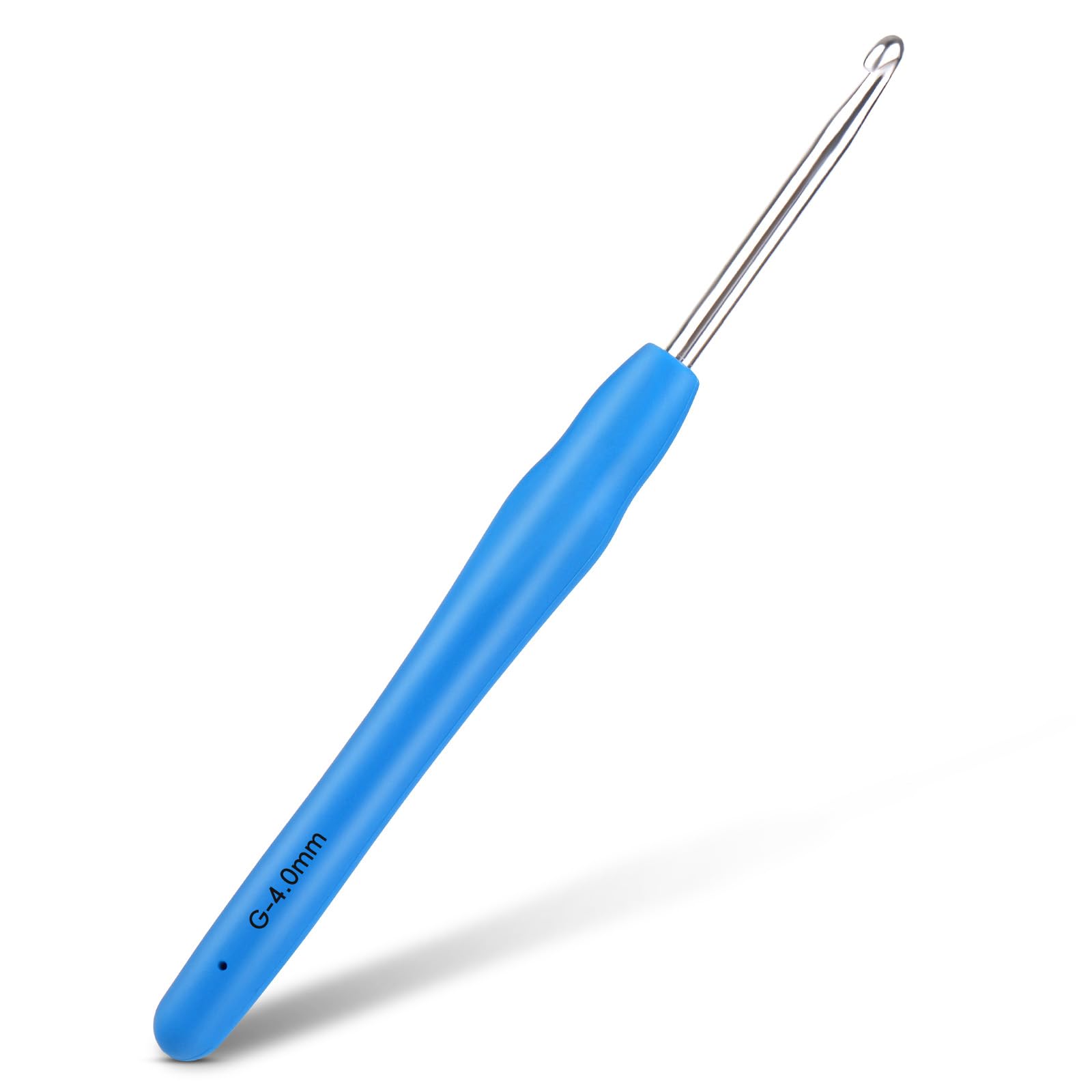 Doxiru Häkelnadeln 4 mm Bunt Stricken Häkeln, Hochwertige Aluminium Ergonomische Stricknadel mit weichem Griff für Garnhandwerk, Geeignet für Anfänger zum Erlernen von handgestrickten Pullovern
