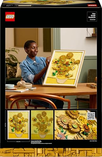 LEGO Art Vincent Van Gogh – Les Tournesols - Tableau Mural 3D avec pétales Mobiles - Set de Construction Adulte - Décoration pour Maison ou Bureau -Idée Cadeau pour Femme ou Homme Amateur d'art 31215