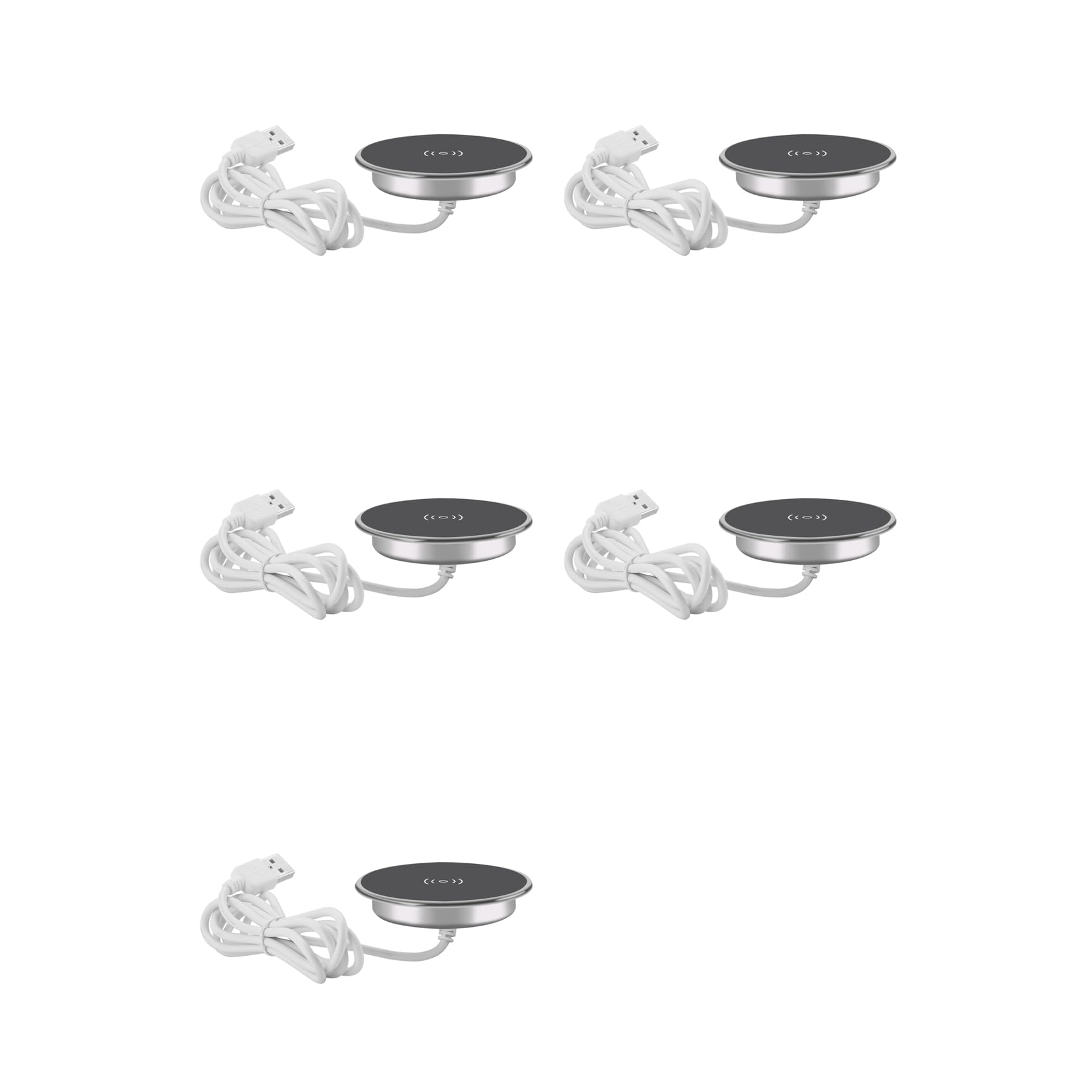 5X Caricatore Wireless da Tavolo Integrato Mobile da Tavolo Caricabatterie Wireless Rapido Integrato per Smartphone
