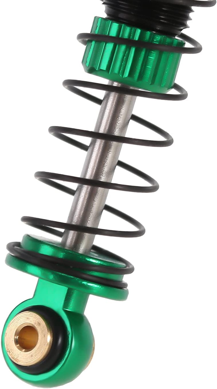 INJORA 39mm Shocks- Aluminum Threaded Adjustable Oil Filled Shocks for SCX24 Gladiator C10 JLU Deadbolt B17 Axial 1/24 RC Crawler Car Upgrade Parts(Green)