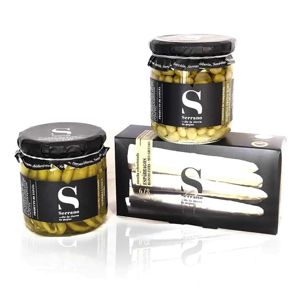 PACK CONSERVAS SERRANO (HABITAS + GUINDILLA + ESPÁRRAGOS)