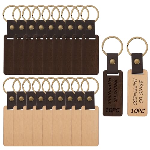 Porte-clés vierges en bois JINGIHE anti-perte pour étiquettes personnalisées DIY