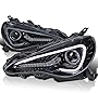 SPEC-D TUNING Glossy Black Housing Smoke Lens Projector LED Headlights Lamps Compatible with 2012-2017 Scion FR-S, 2012-2017 Toyota 86, Left + Right Pair Headlamps Assembly