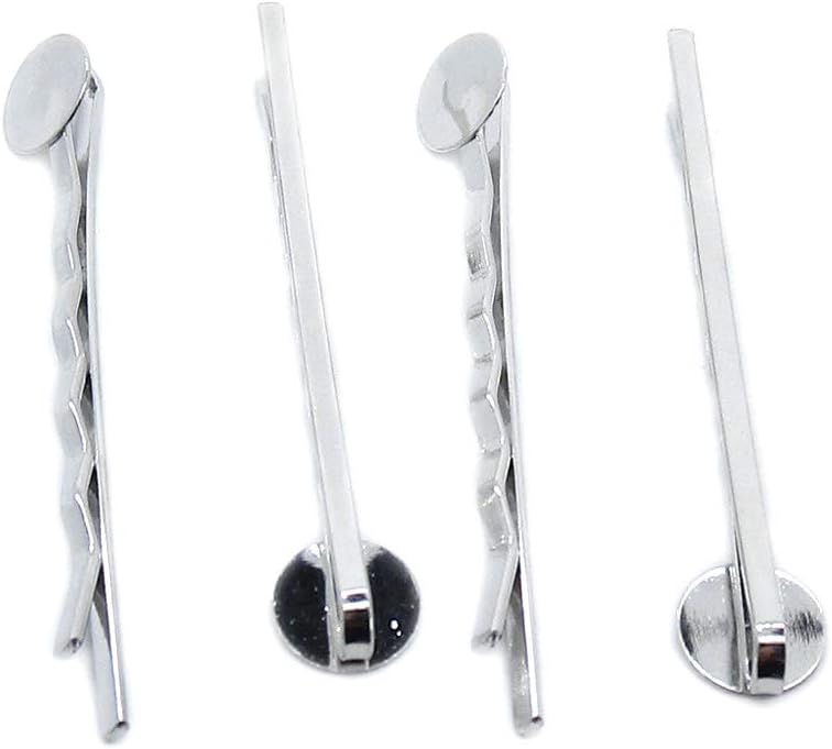 640 Pieces Antique Silver Tone Jewelry Charms Suppliers Arts Crafts Making Beading Findings Crafting UY6U5C Hairpin Hairclip Hair Clip Cabochon Blank