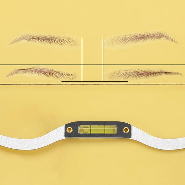 Professional Bow-shaped Eyebrow Ruler Silver Eyebrow Shaping Kit with Level Measure Tool for Tattoo - 4