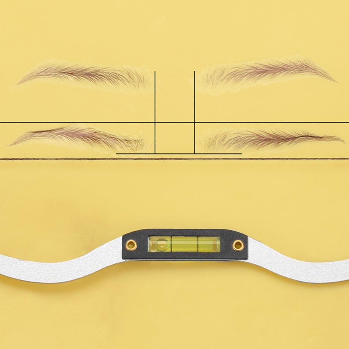 Professional Bow-shaped Eyebrow Ruler Silver Eyebrow Shaping Kit with Level Measure Tool for Tattoo — view 4