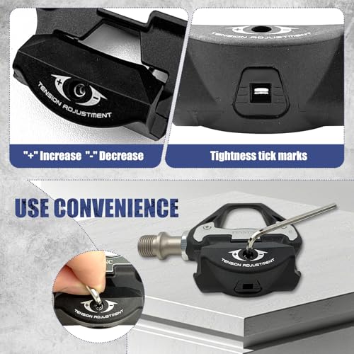 SPD SL Pedals, 9/16\" Road Bike Pedals, Sealed Bearings & Nylon Clipless Pedals with Cleats Set Compatible with SPD SL System (Black) - Thumbnail 4