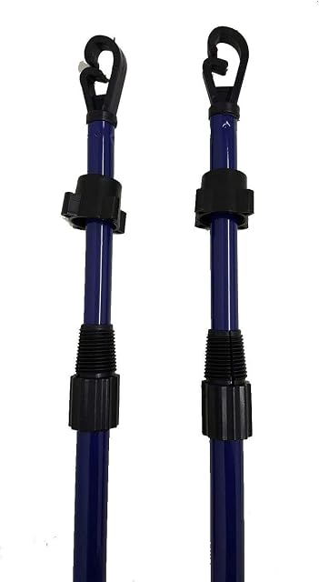 BPIL 2X Heavy Duty Metal Telescopic Extendable Home Garden Washing Line Clothes Laundry Support Pole Props Outdoor Indoor Airer Rope String Extenedable from 1.3 to 2.6M