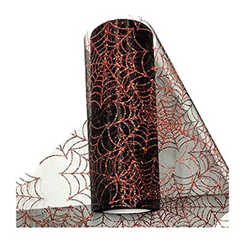 ATEYC Tulle Roll Treol,10 Yardas 15 Cm Spider Web Roll Red Negro Tul Tul Them Them Tutu Falda Bricolaje Decoración De Fiesta De Halloween De Costura (Color : Red)