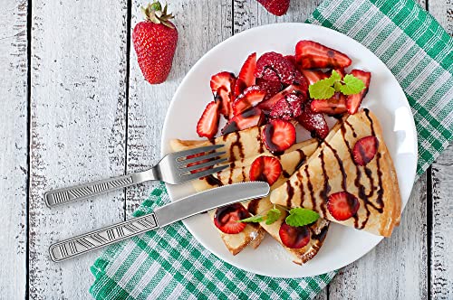 image for DecorRack Plastic Cutlery Set, Silver Colored Plastic Silverware Sets 