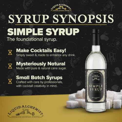 Image of Liquid Alchemist Simple Syrup for Cocktails - Real Ingredients Make our Simple Sugar Syrup the Perfect Old Fashioned Mix - Our Drink Mix is Non-GMO Gluten Free & Vegan (25.4 oz)