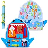 Basumee Toddler Busy Board Sensory Toys for Toddlers Learn Dress and Alphabet Educational Toy Gift for Baby Boy Girl 2 3 4 Year Old Kids Activity Board for Airplane or Car Travel