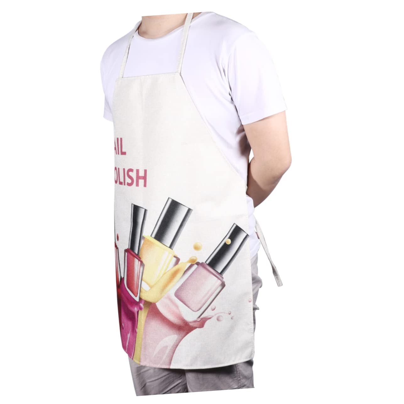 MAGICLULU Delantal De Cocina Esencial De 3 Piezas Con Estampado De Uñas Para Mujer De Algodón Y Lino Versátil Para La Limpieza De La Cocina Del Restaurante Y La Mamá.