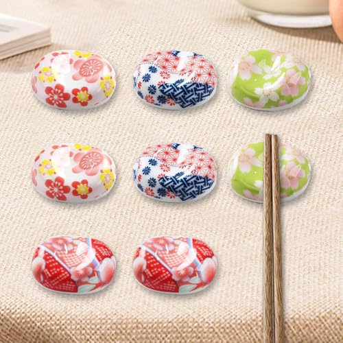 箸置き そらまめ 8個セット 桜 箸枕 はしおき 箸台 和風 和柄 陶器 和食器 おもしろ お箸置き 可愛い 箸休め 卓上飾り物 小物入れ