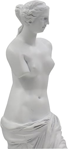 Vista 5 de Estatua de Venus de Milo – Escultura de resina hecha a mano de 11 pulgadas de alto, arte de diosa griega blanca Réplica del museo para decoración