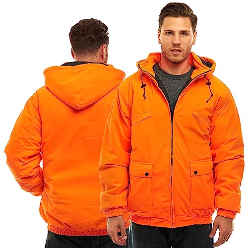 TrailCrest by Treel Men's Safety Blaze Orange Insulated & Waterproof Tanker Jacket3