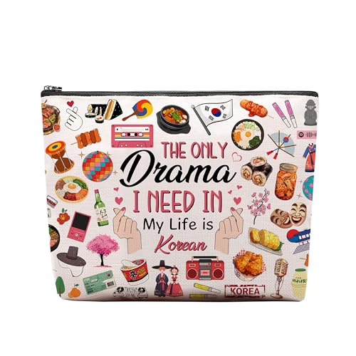 RTTLALUO Drama Korean Makeup Bag, Drama Korean Gifts For K-Pop Lovers, K-Pop Makeup Pouch, Travel Toiletry Bag With Zipper, Birthday Graduation Christmas Gifts For Best Friend Bestie Her