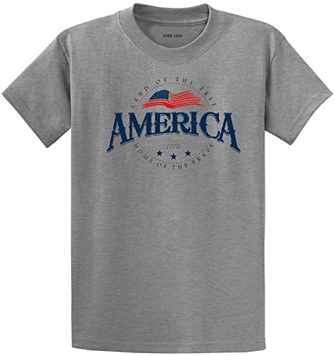 Joe's USA Tall America Logo Cotton T-Shirt-AhHeather/c-3XLT