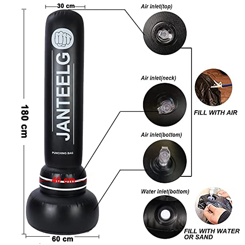 Punching Bag For Kids And Adult: Gemgo Punching Bag With Stand 180Cm - Kids Boxing Bag,0.4Mm Thickened Pvc Big Speed Ball - Immediate Bounce Back Tumbler For Karate Workout Fitness #TOP3