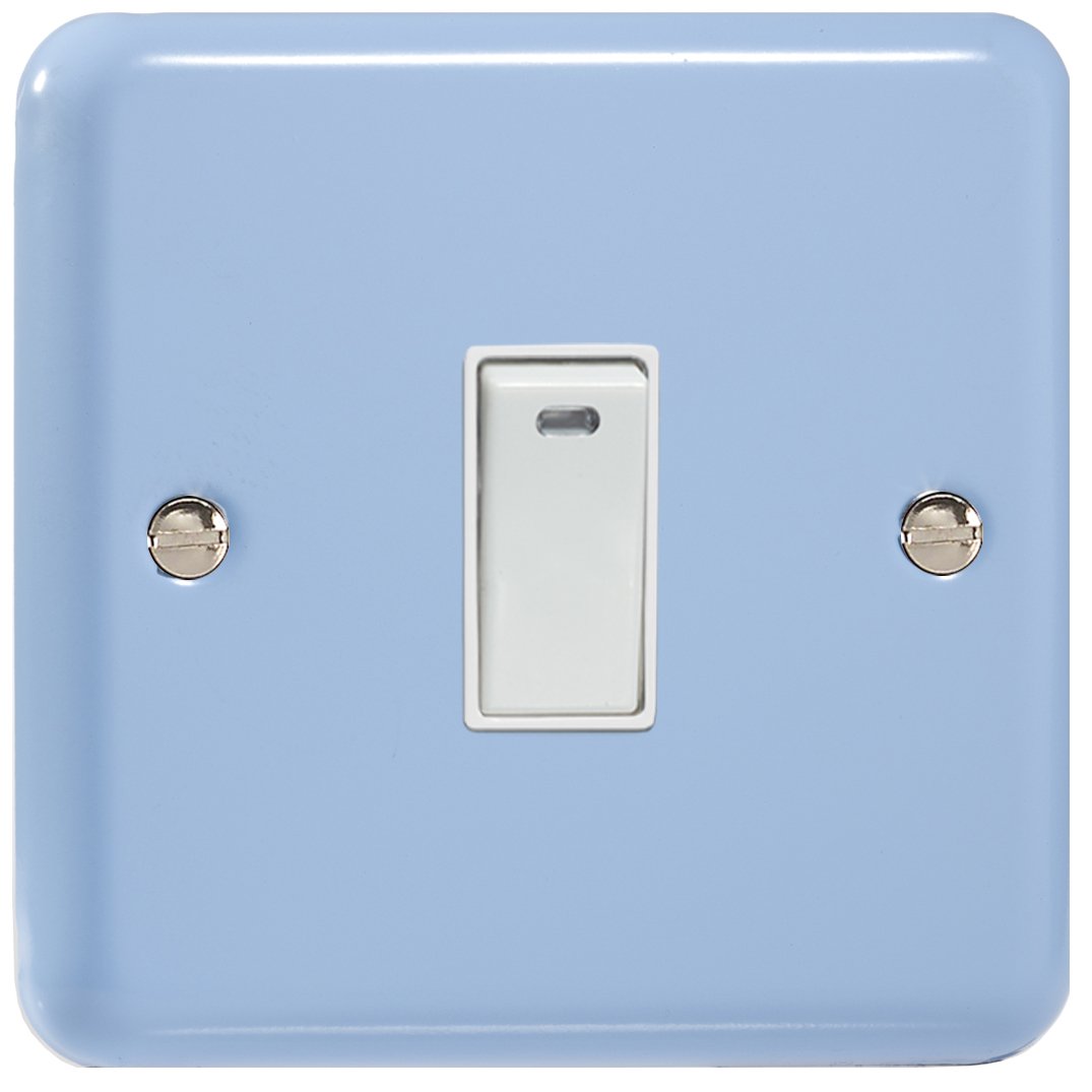 Switch Blue 20A + Neon Lily Duck Egg White Insert Varilight XY20NW.DB
