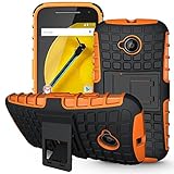 Moto E (2nd Gen) Case,Sophmy Hybrid Dual Layer Armor Protective Case Cover with kickstand for Motorola Moto E (2nd Generation / 2015 Release) (orange)