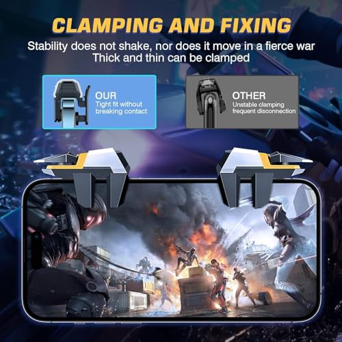 Image of Cubonic 6-Finger PUBG Gaming Trigger, Sensitive Aim and Shoot Mobile Joystick Controller for Android Phones & Smartphones | Yellow