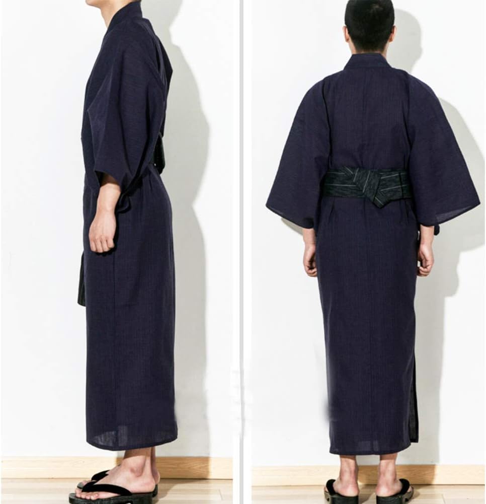 FANCY PUMPKIN Jinbei Men's Japanese Yukata Japanese Kimono Home Robe Pajamas Dressing Gown - Image 3
