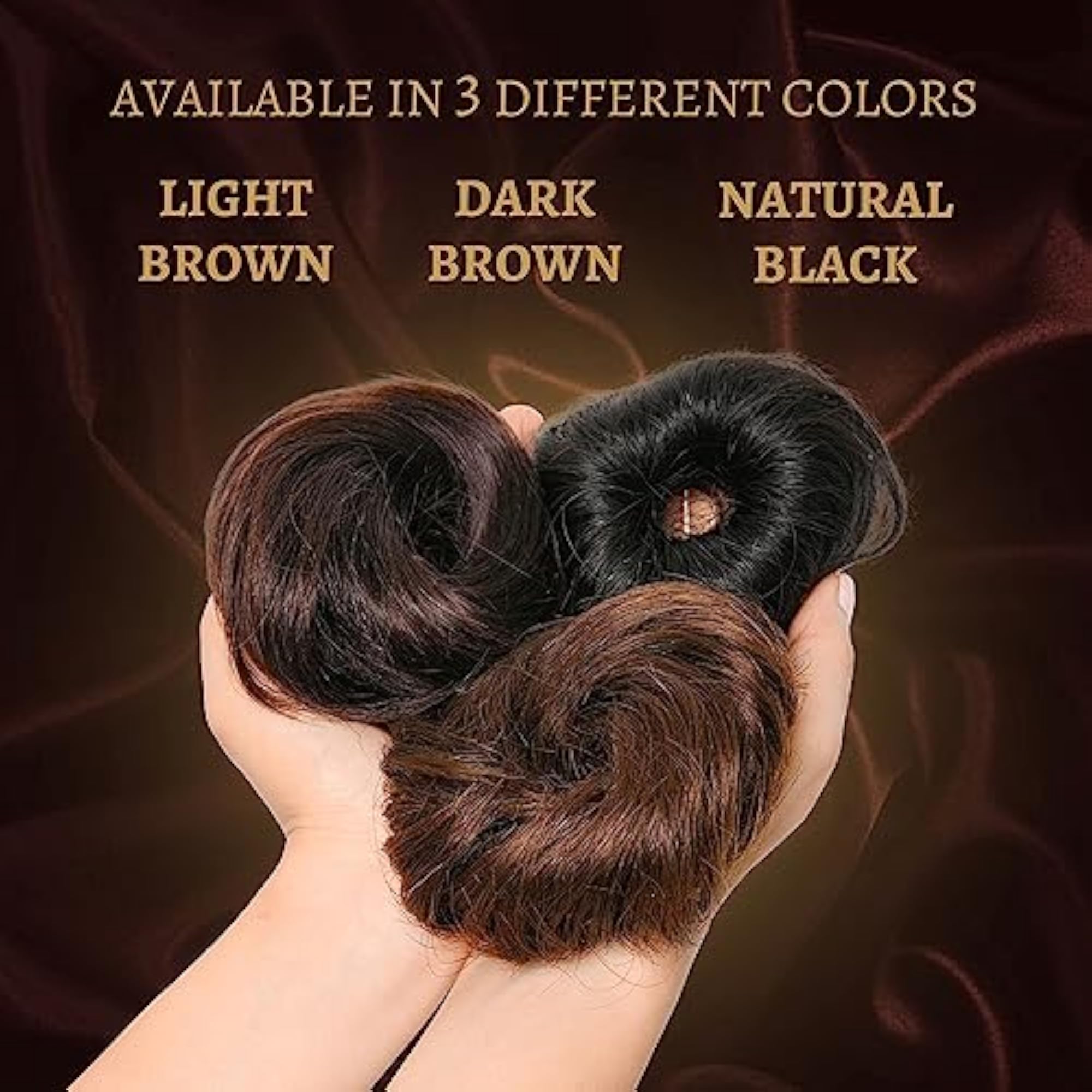 Messy Bun Scrunchie Human Extensions, Light Brown, Set of 1