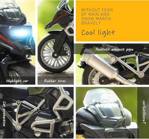 Image of FEXXA Police Motorcycle Toy - Pull Back Motorcycle Toys, Tiny Gift with Music Lighting, Latte Motorcycles Toy for Kids Boys Age 3-8 Year Old [NEW] (TOURTER Bike -Green)