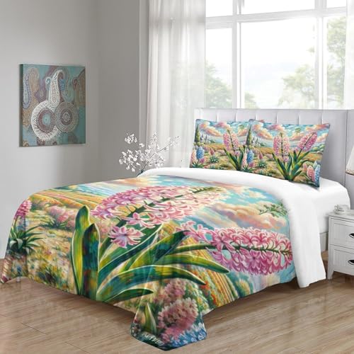 Linge de lit 3D Hyacinthe en microfibre douce premium double - 5