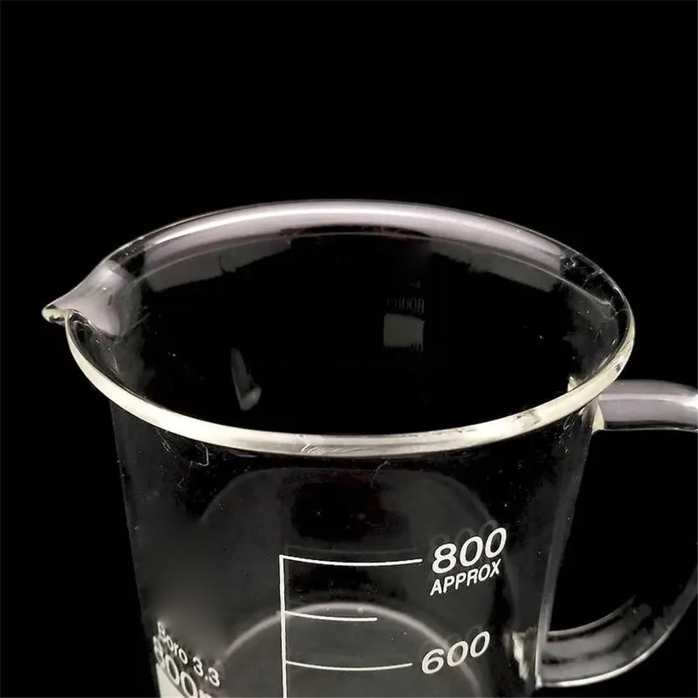 Vetreria da laboratorio 1 pz. Becher in vetro borosilicato 3.3 da 50 ml a 2000 ml con manico da laboratorio(2000ml)
