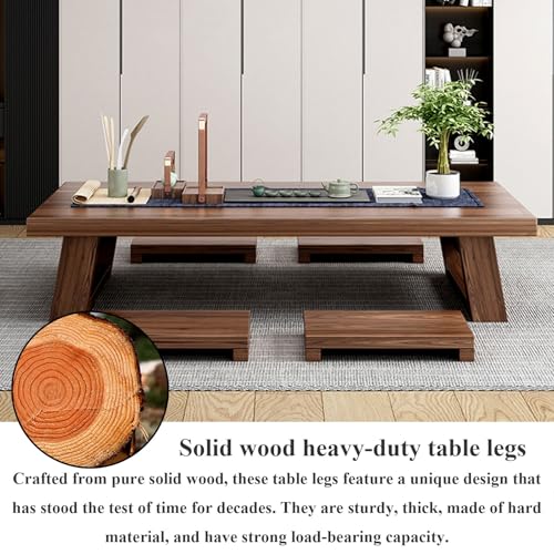 Table basse japonaise en bois massif idéale pour espace yoga - 7