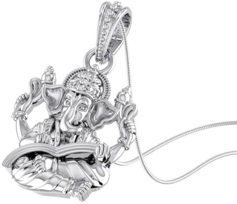 Pendentif Ganesh argent sterling petit modèle avec chaîne de pape - 2