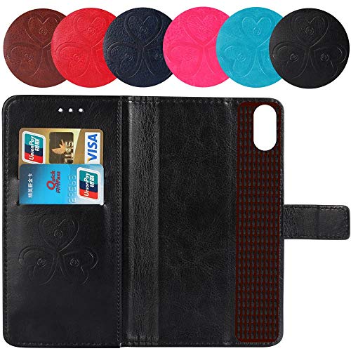 TienJueShi Rosso Retro Stand Portafoglio Telefono