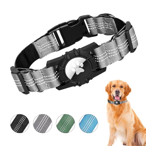 Ledeak Airtag Dog Collar, Nylon Dog Collar for AirTag Tracker Reflective Dog Collar with Airtag Holder