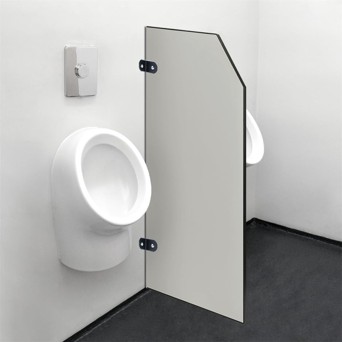 Mampara de urinario de Madera para Inodoro con Marco de Metal Negro o Dorado, Pantallas divisorias de privacidad para Hombres, Pantalla de privacidad para urinario de Hombres (40 * 9