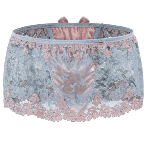 Men's Sexy Lace Underwear Boxers Breathable & Transparent Thongs for Men Nightwear Lace Lingerie