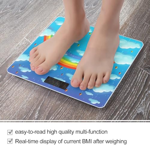 Báscula digital de baño con diseño Rainbow Clouds Raindrop miniatura 5