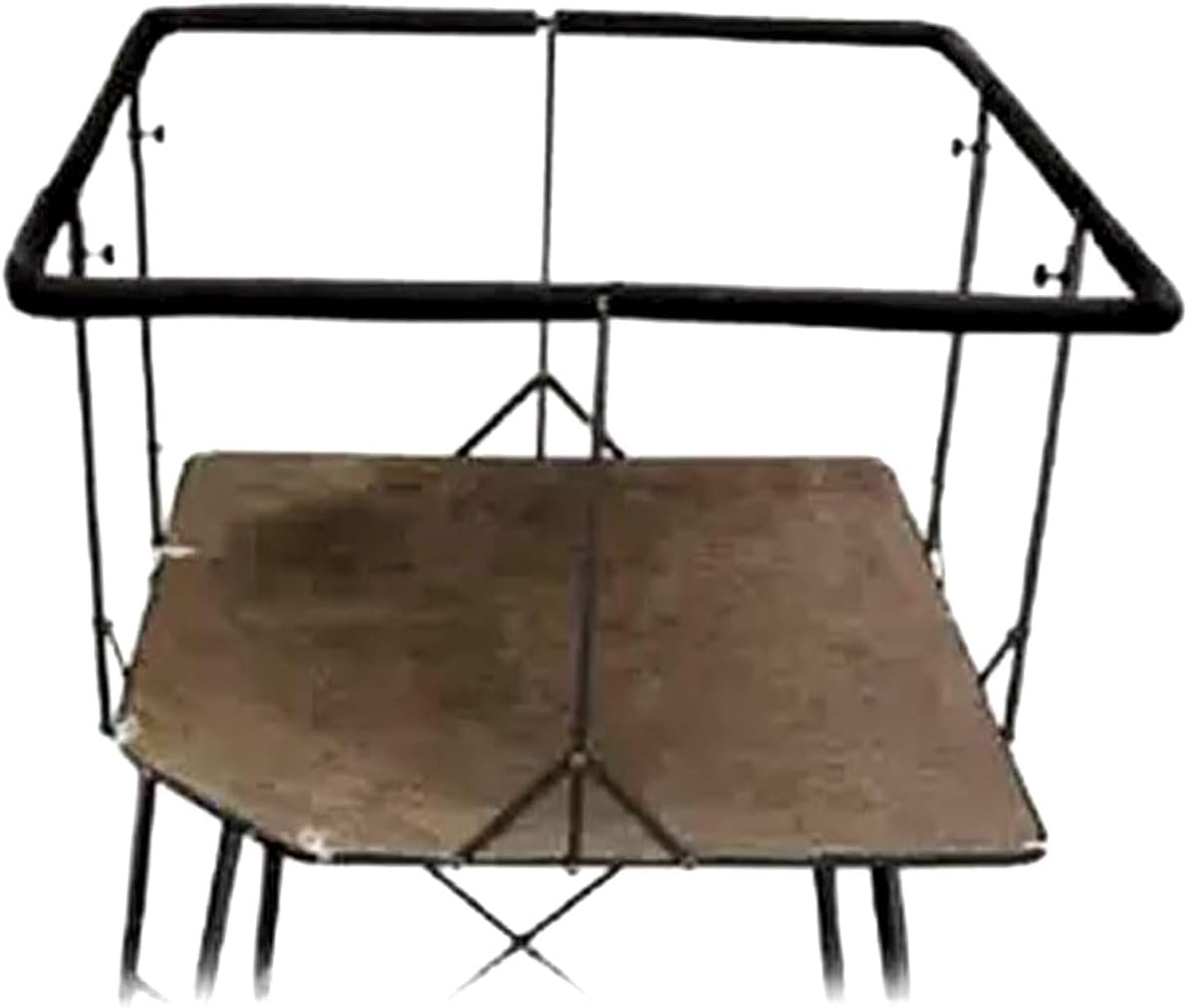 MUDDY Quad Pod Ladder Stand with Large 57" x 57" Platform and Hunting Blind, Hunting Gear Deer Blind