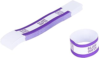 NUCOUN Currency Band Bundles,Self-Adhesive,Money Bands for Cash,Bills Currency Straps,Organizer Dollar,$2000 Purple Pack of 150